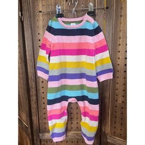 Baby Gap Crazy Stripe Knit Romper 18-24 Months Multi Color Cotton Sweater